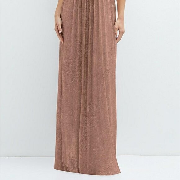 After Six 6883...Convertible Strap Metallic Pleated Dress...Sienna.....Size XS - Picture 2 of 11